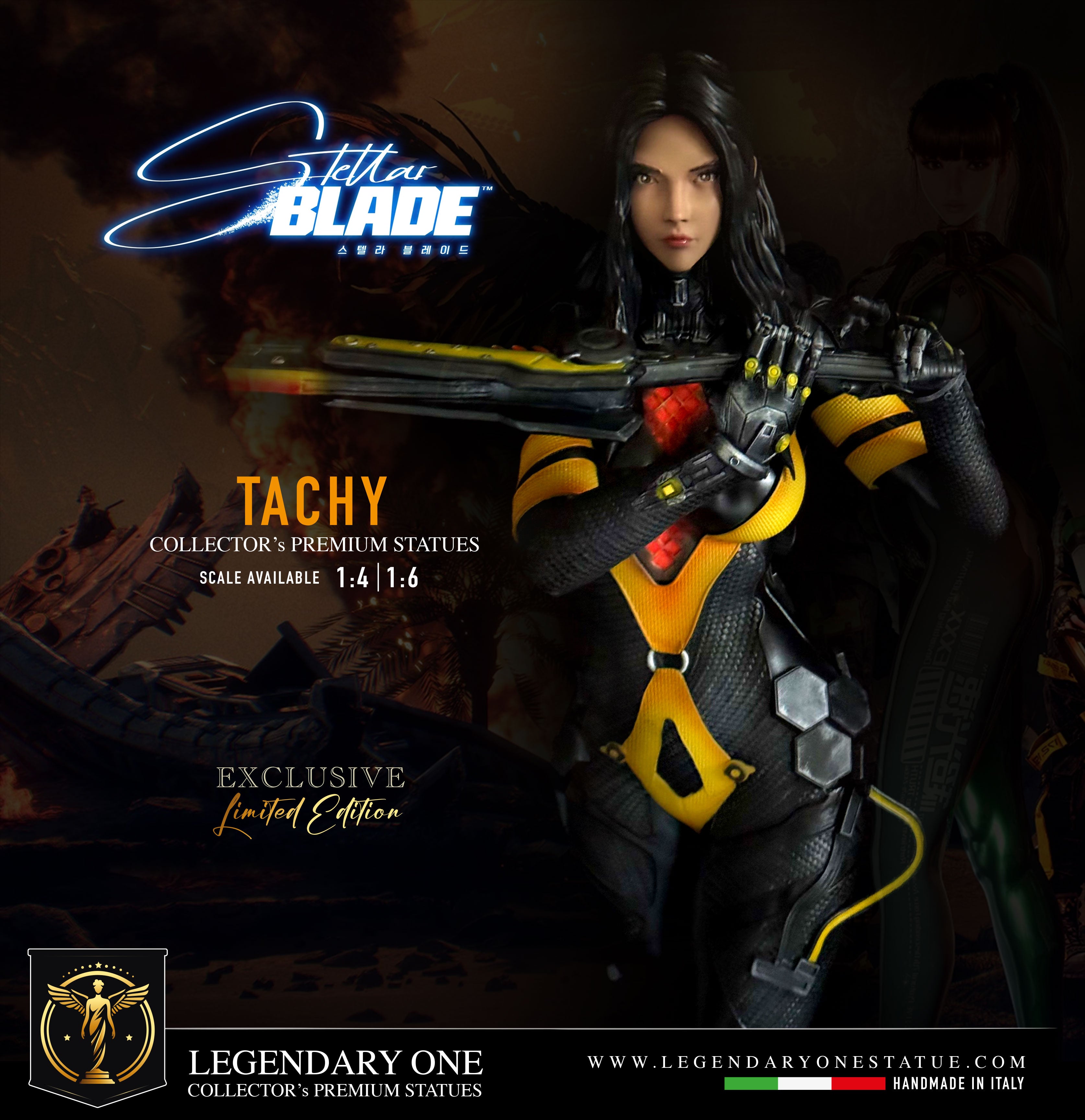 Stellar Blade Figure - Tachy Statua da collezione - Black Body Suit Real Game Color - scala 1:4