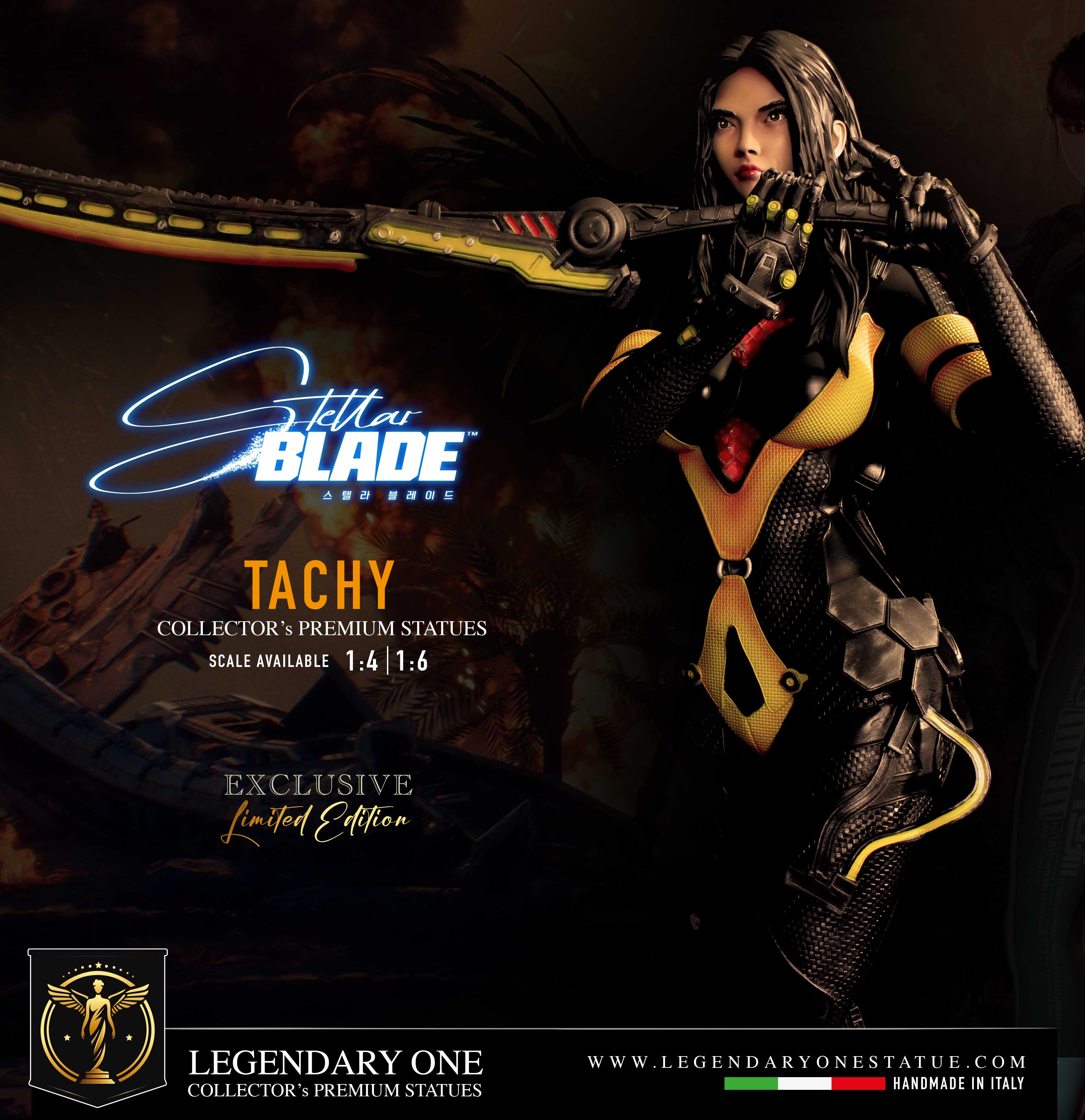 Stellar Blade Figure - Tachy Statua da collezione - Black Body Suit Real Game Color - scala 1:4