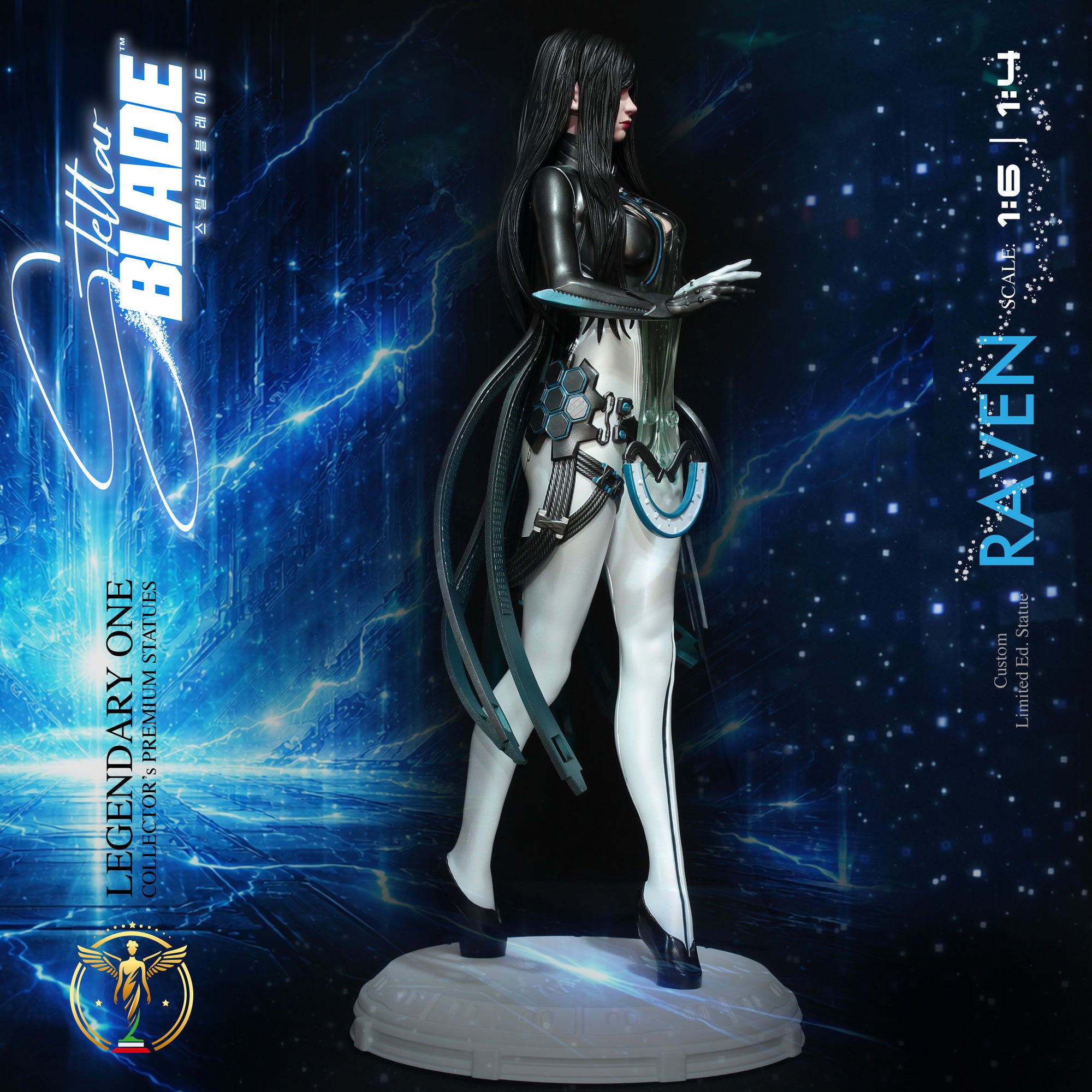 Raven Stellar Blade Premium Statue Limited Edition - L'Oscura Eleganza dell'Alpha Naytiba - Real Anime Color