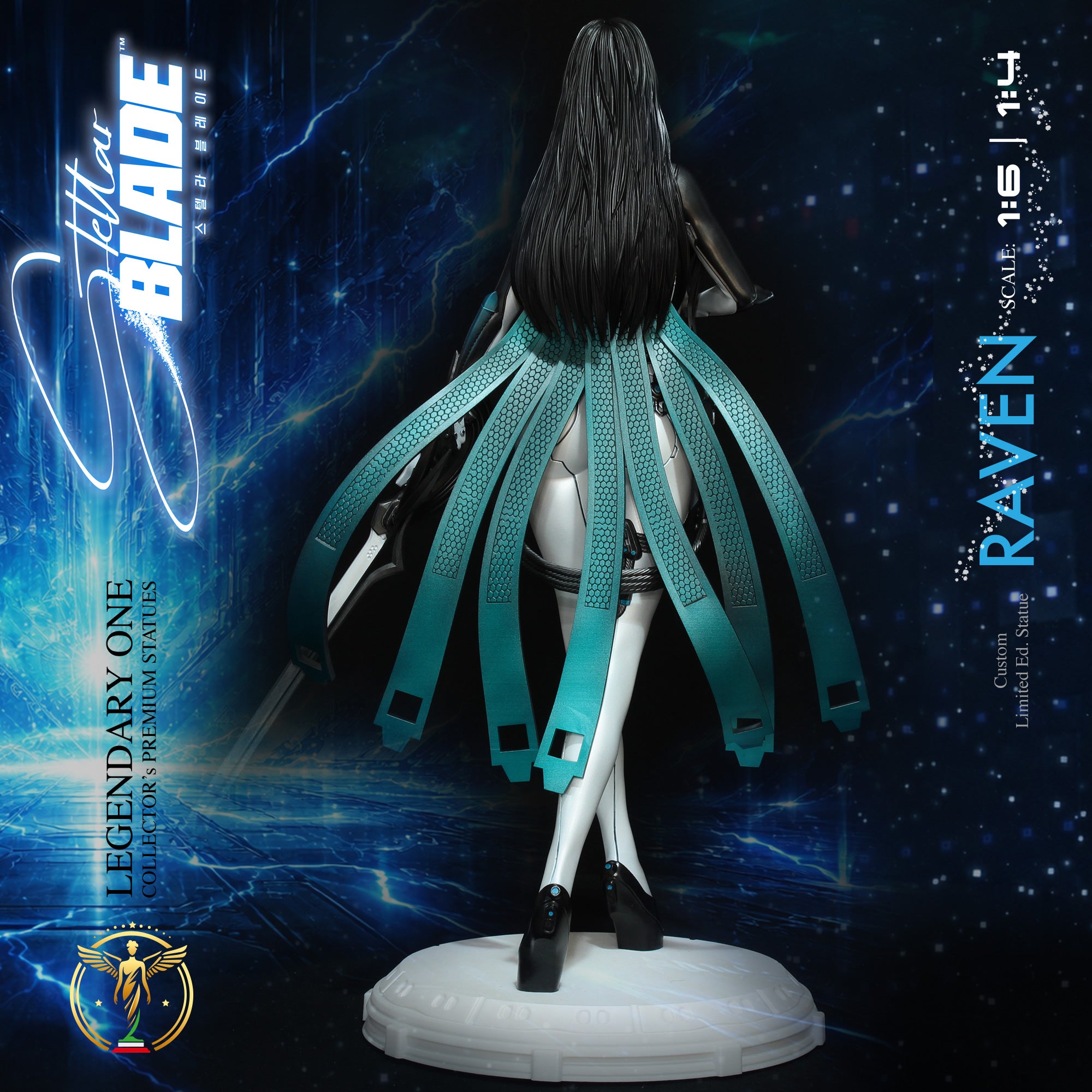 Raven Stellar Blade Premium Statue Limited Edition - L'Oscura Eleganza dell'Alpha Naytiba - Real Anime Color