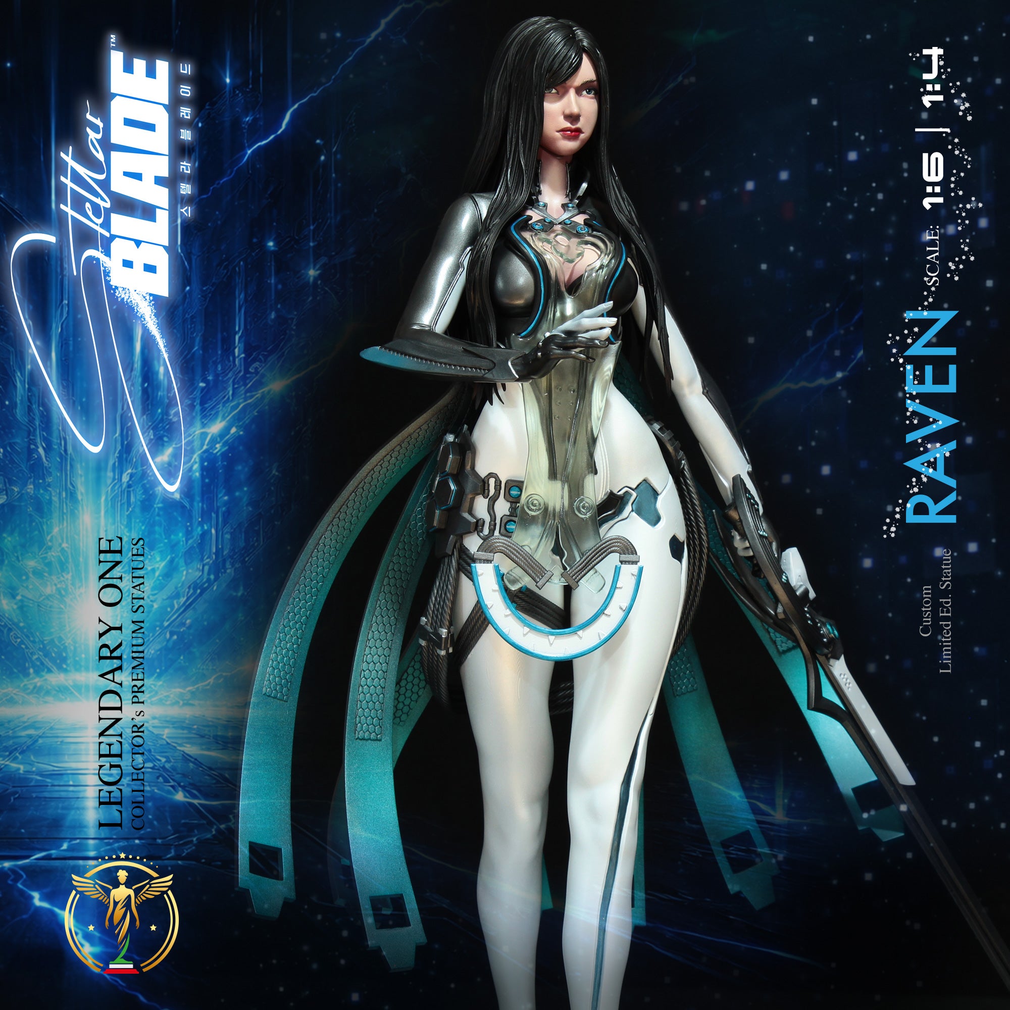 Raven Stellar Blade Premium Statue Limited Edition - L'Oscura Eleganza dell'Alpha Naytiba - Real Anime Color