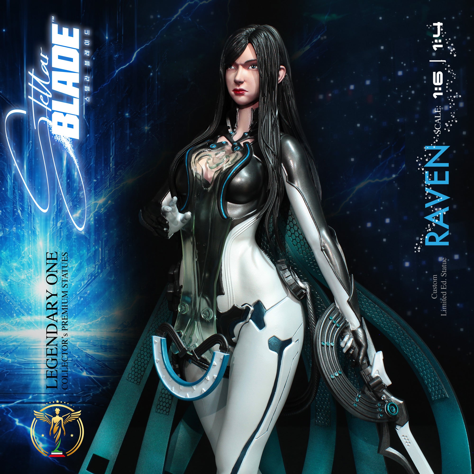 Raven Stellar Blade Premium Statue Limited Edition - L'Oscura Eleganza dell'Alpha Naytiba - Real Anime Color