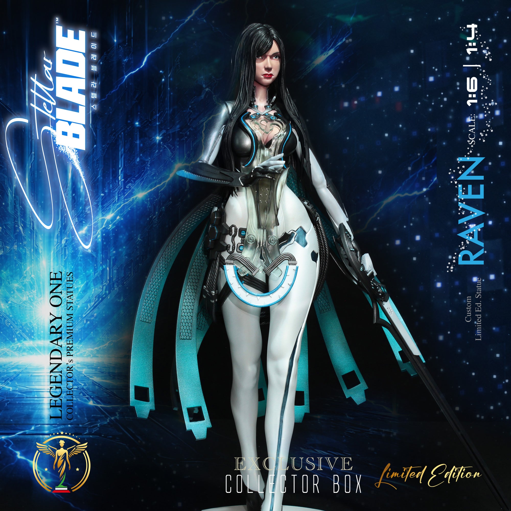 Raven Stellar Blade Premium Statue Limited Edition - L'Oscura Eleganza dell'Alpha Naytiba - Real Anime Color
