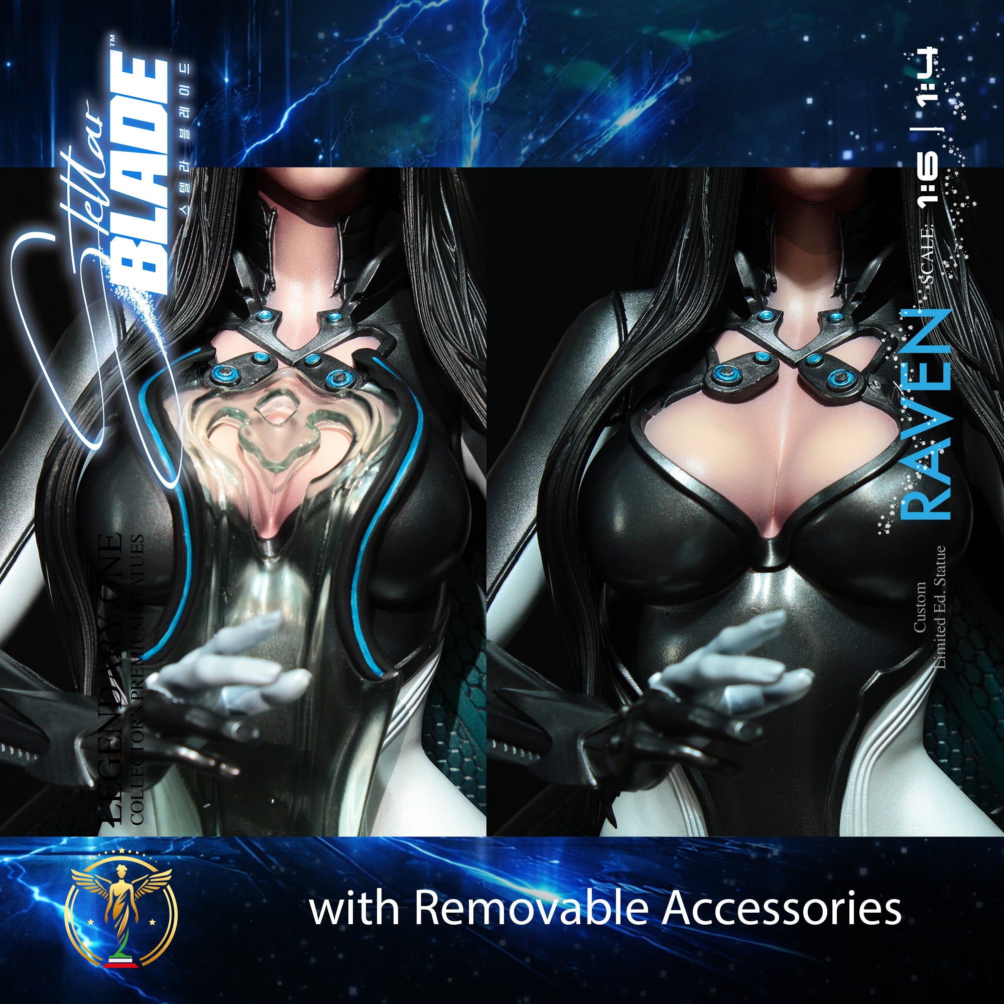 Raven Stellar Blade Premium Statue Limited Edition - L'Oscura Eleganza dell'Alpha Naytiba - Real Anime Color
