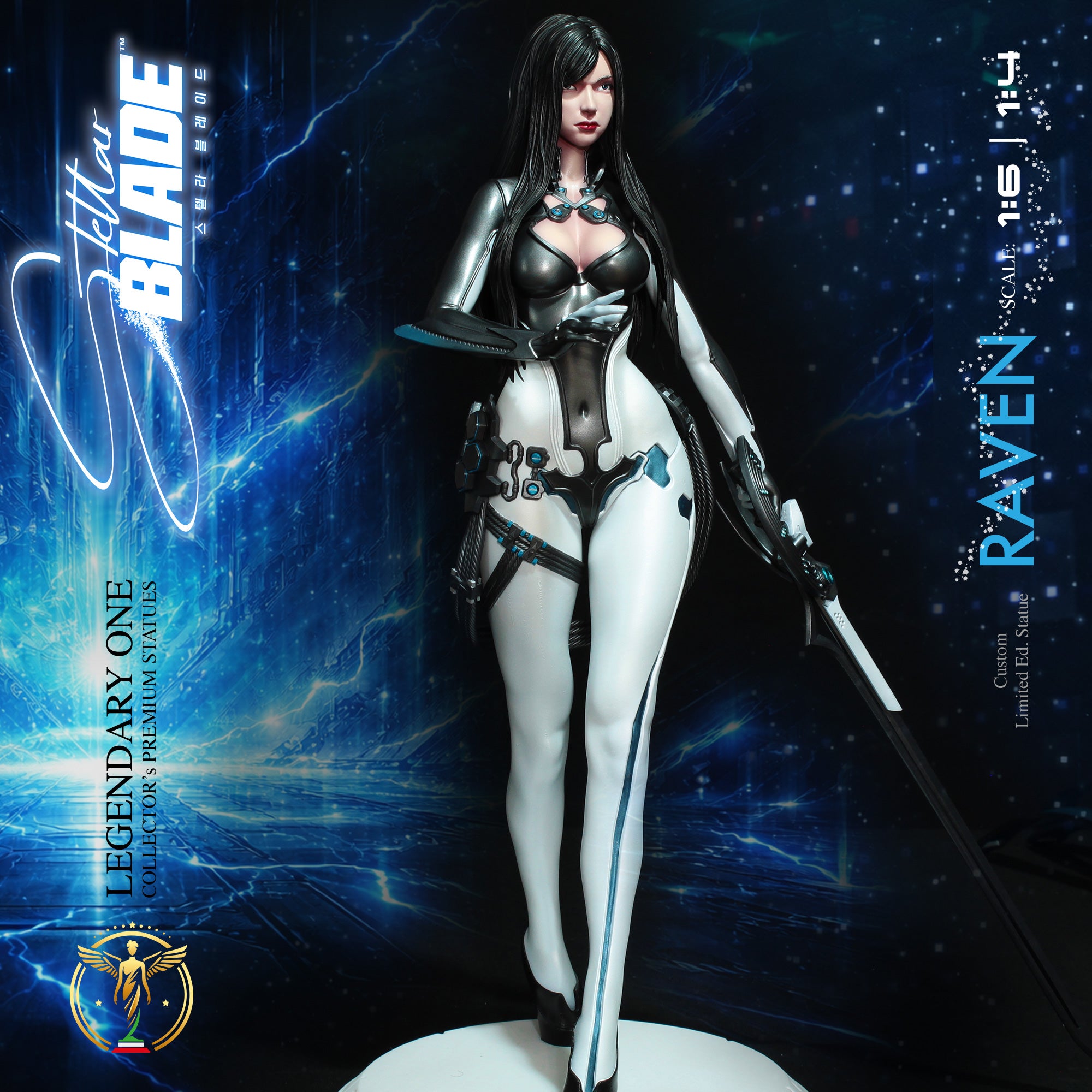Raven Stellar Blade Premium Statue Limited Edition - L'Oscura Eleganza dell'Alpha Naytiba - Real Anime Color