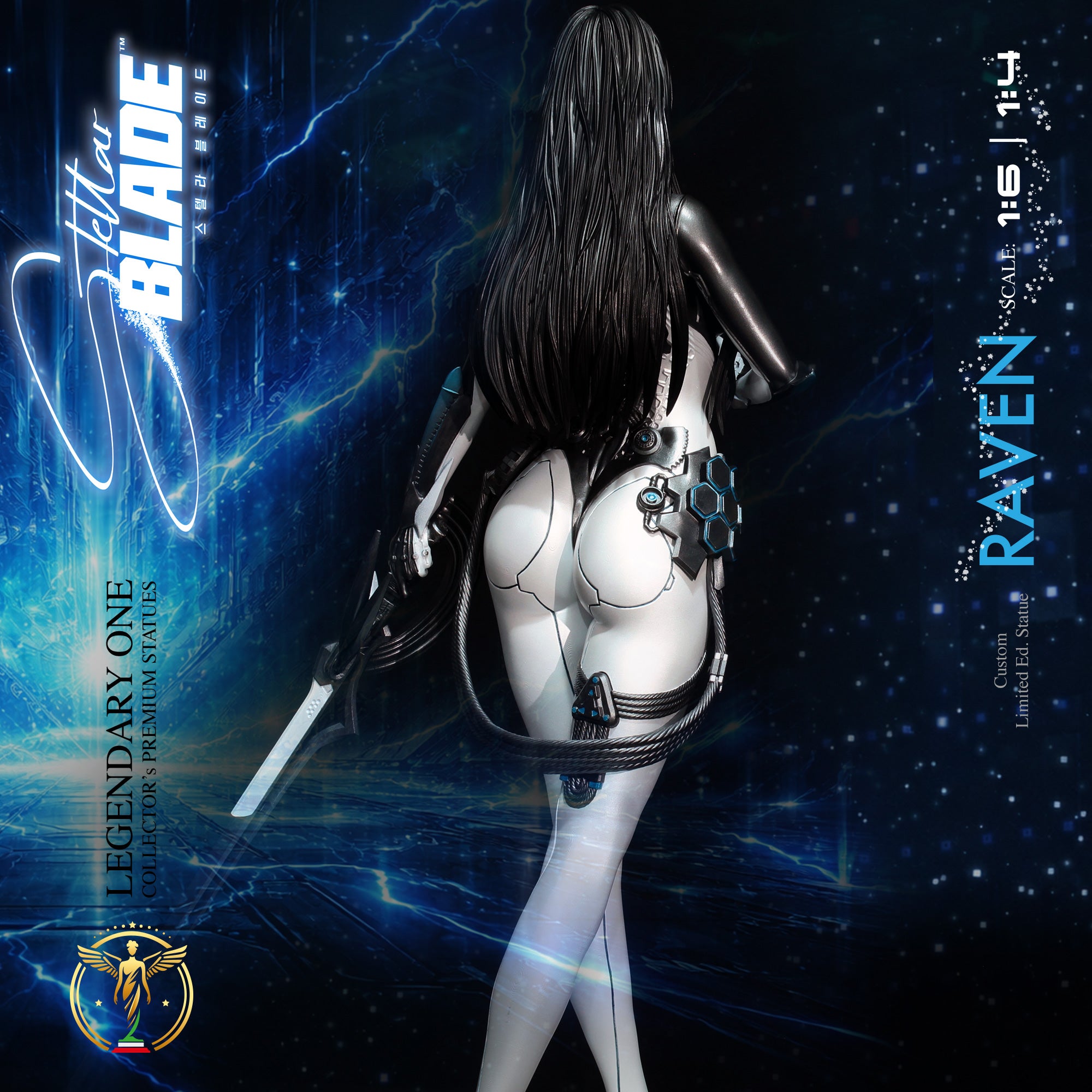 Raven Stellar Blade Premium Statue Limited Edition - L'Oscura Eleganza dell'Alpha Naytiba - Real Anime Color