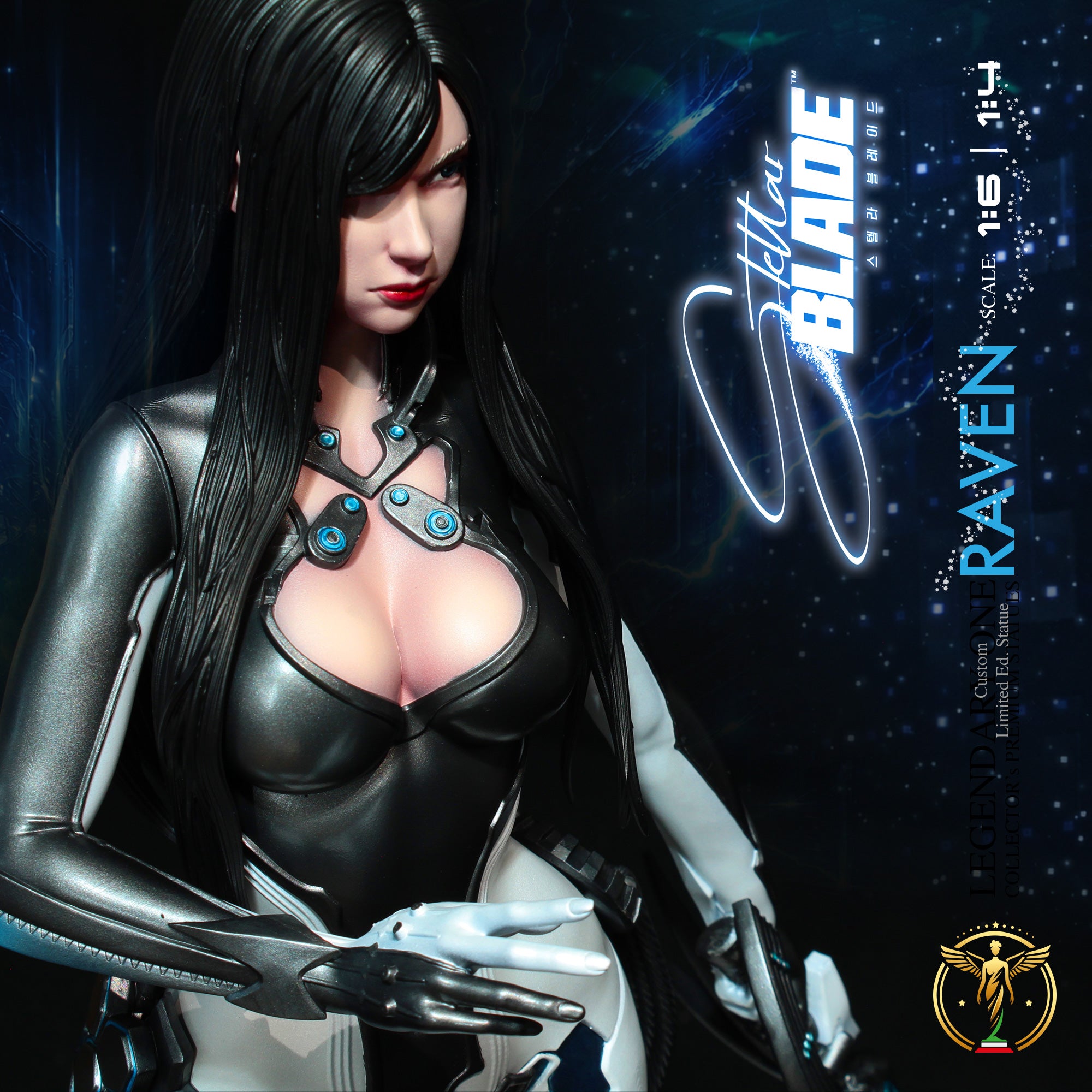 Raven Stellar Blade Premium Statue Limited Edition - L'Oscura Eleganza dell'Alpha Naytiba - Real Anime Color