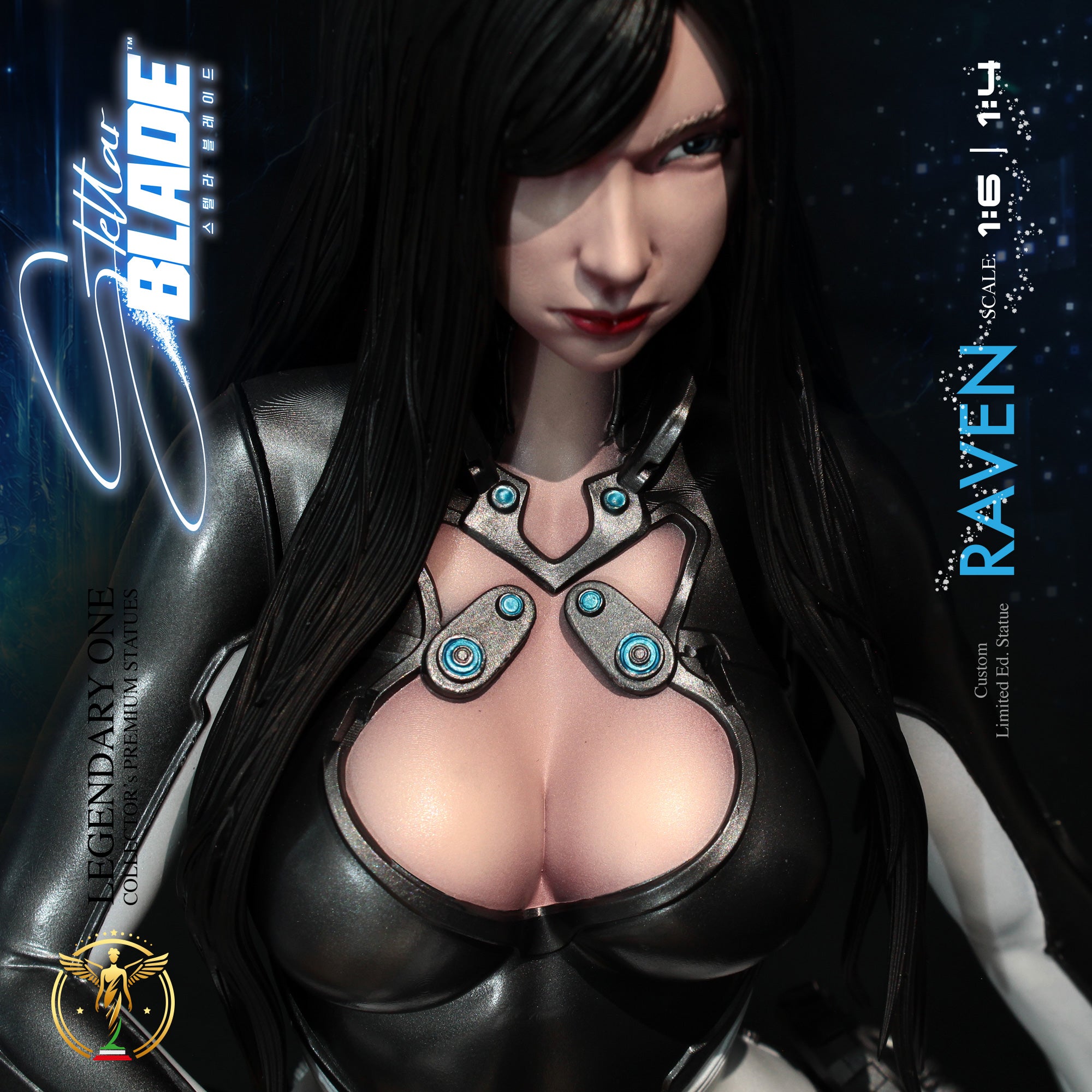 Raven Stellar Blade Premium Statue Limited Edition - L'Oscura Eleganza dell'Alpha Naytiba - Real Anime Color
