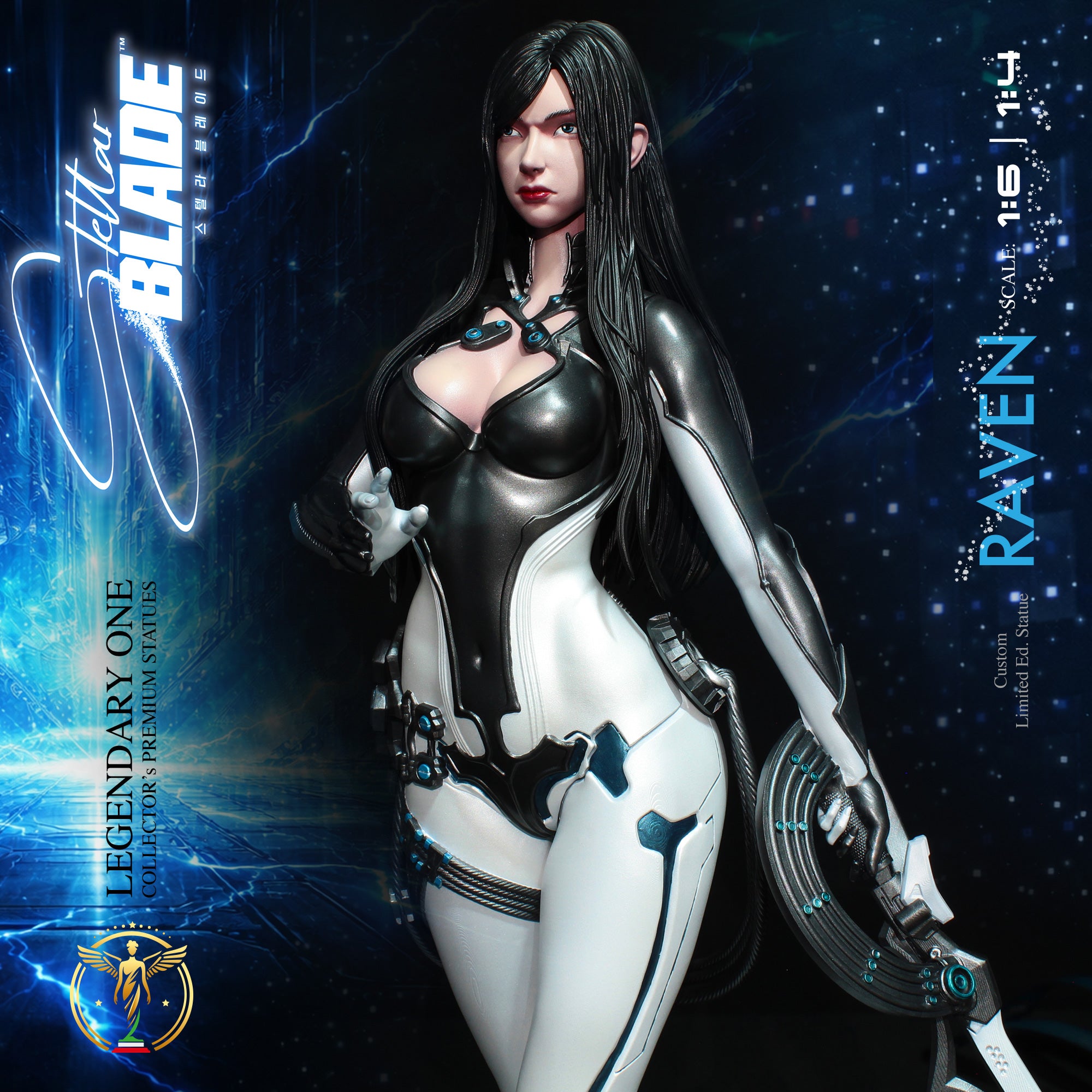 Raven Stellar Blade Premium Statue Limited Edition - L'Oscura Eleganza dell'Alpha Naytiba - Real Anime Color