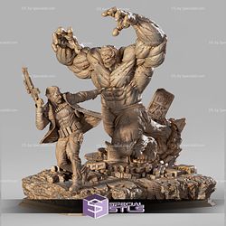 Hulk and Punisher Diorama Marvel statua da collezione IceBreaker Series vista alternativa