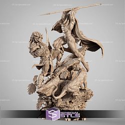 Black Panther Vs Predator Diorama Marvel x Predator dettaglio statua da collezione 4