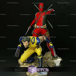 Deadpool and Wolverine New Diorama Marvel statua da collezione IceBreaker Series vista alternativa