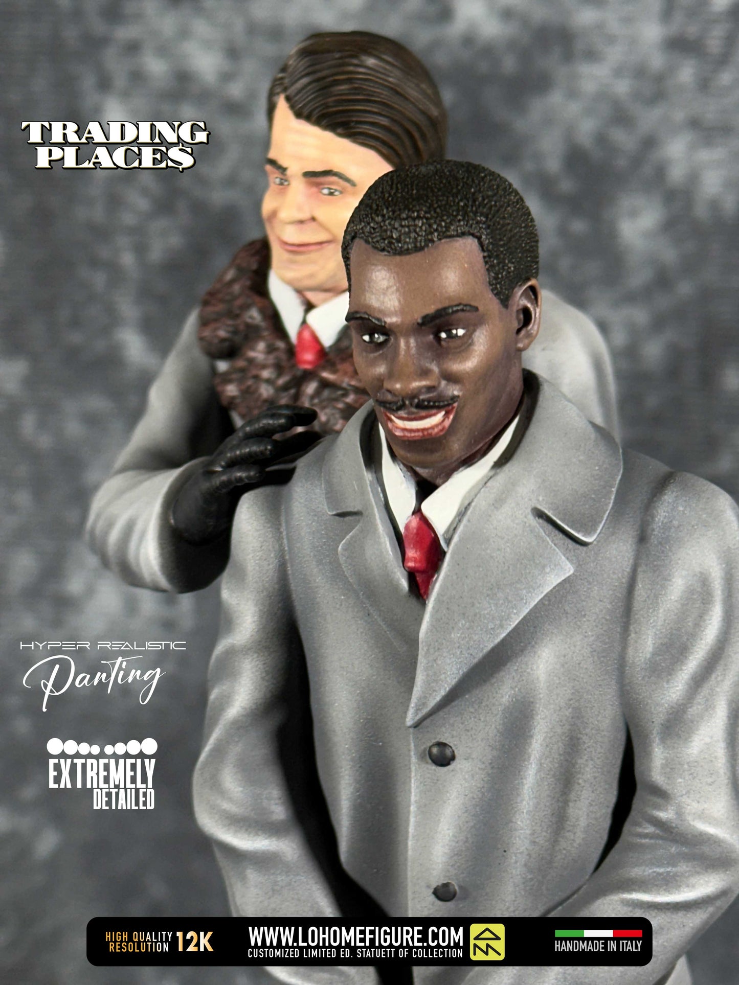 Trading Places statue Dan Aykroyd Eddie Murphy Figure diorama di Una Poltrona Per Due GIFT IDEA High Quality 12K Limited Edition MadeInITA