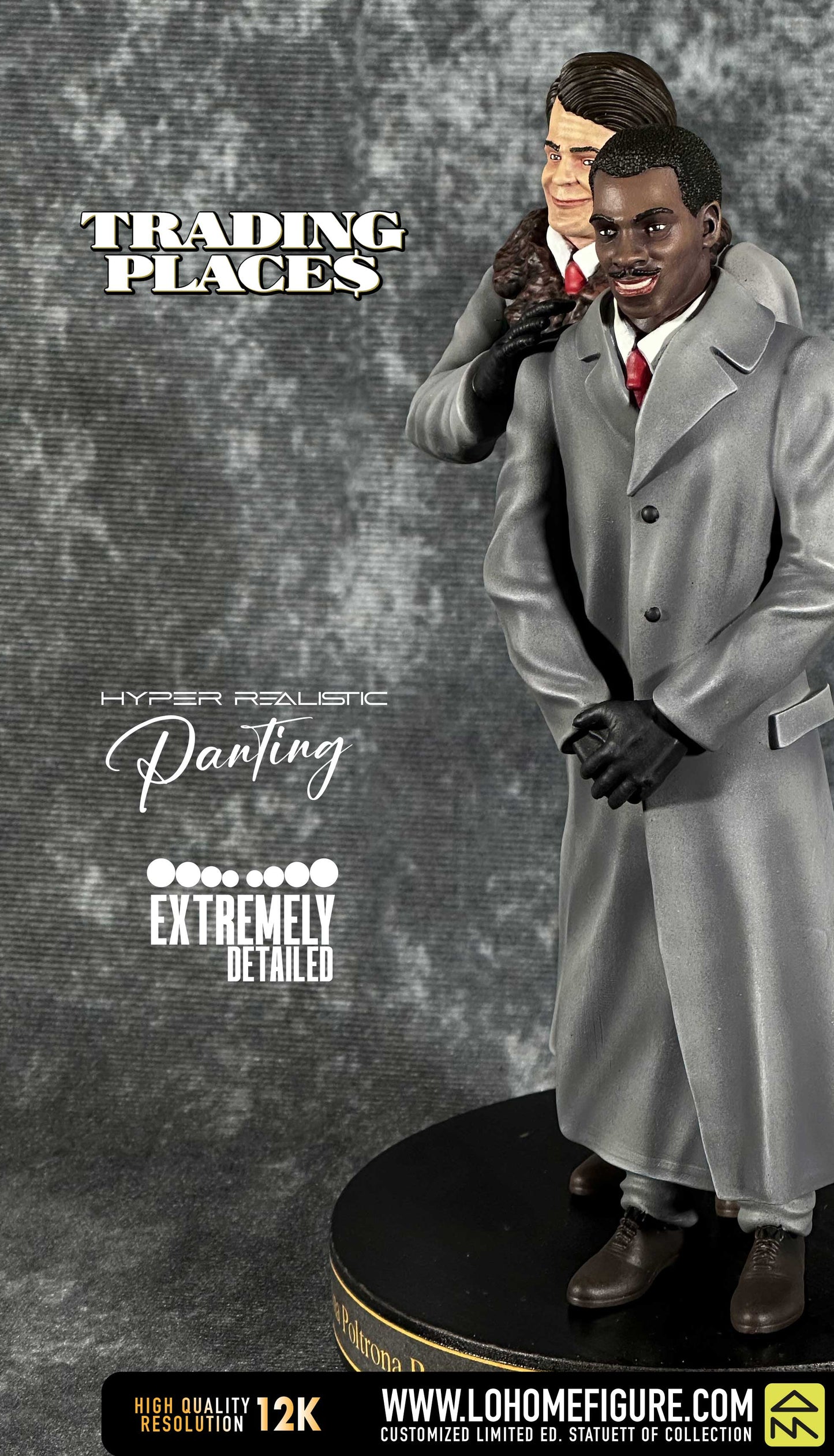 Trading Places statue Dan Aykroyd Eddie Murphy Figure diorama di Una Poltrona Per Due GIFT IDEA High Quality 12K Limited Edition MadeInITA