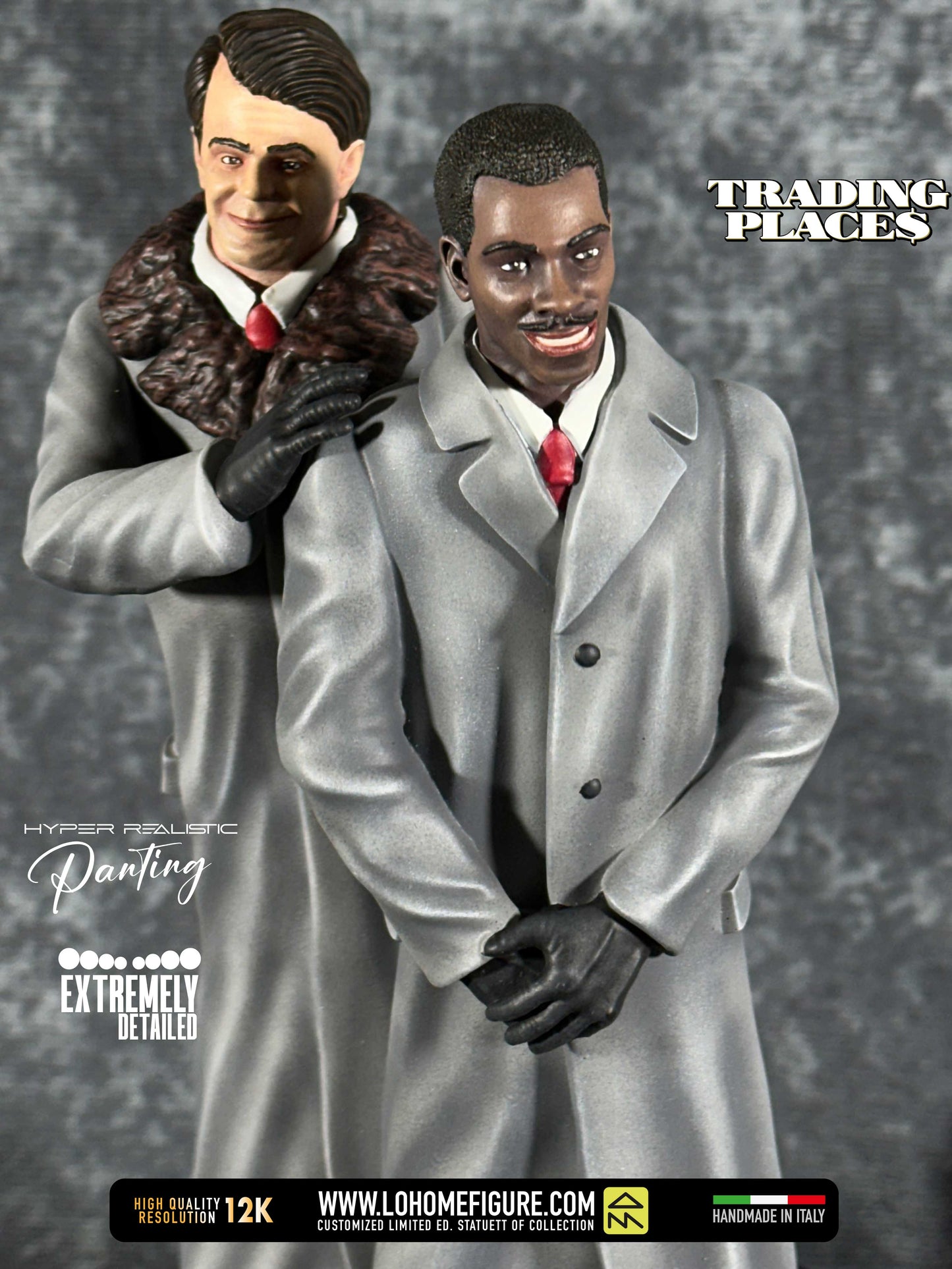 Trading Places statue Dan Aykroyd Eddie Murphy Figure diorama di Una Poltrona Per Due GIFT IDEA High Quality 12K Limited Edition MadeInITA