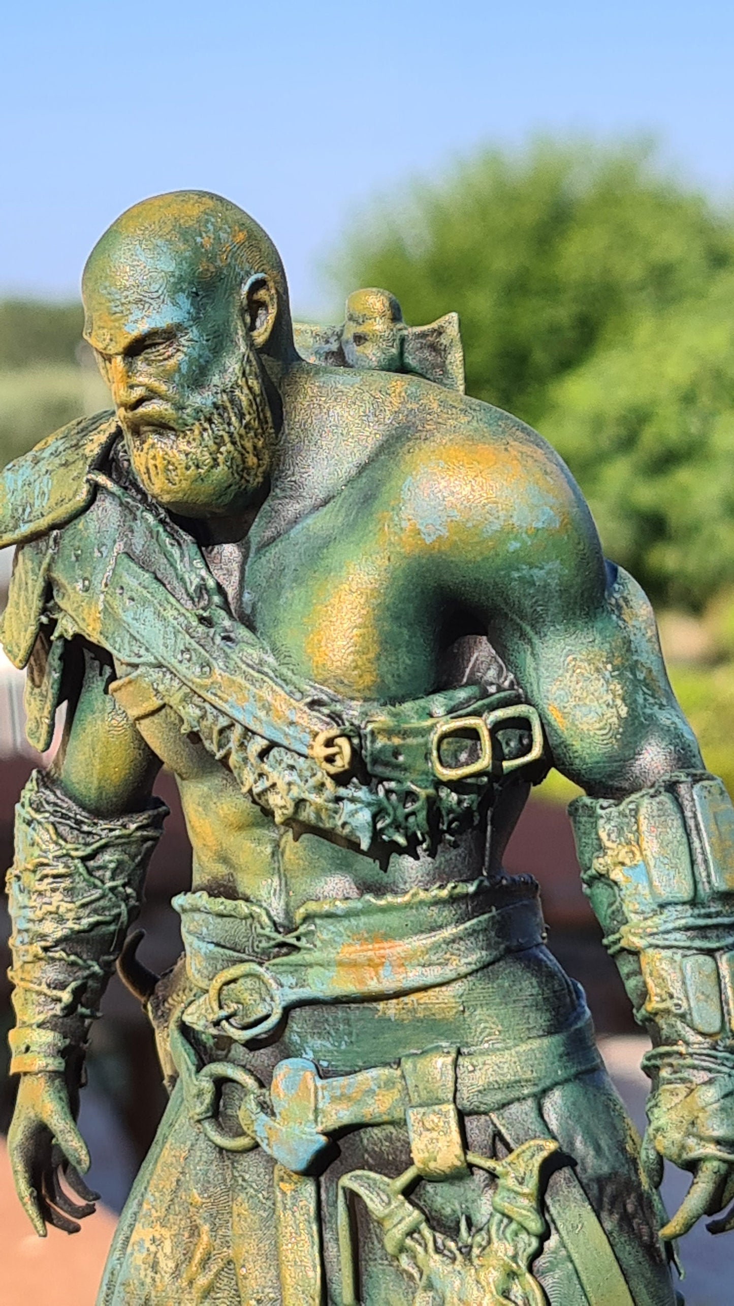 Figura di Kratos, Statua di God Of War, Action Figure Effetto da collezione Antica statua di Pompei, Giochi per Playstation 5, Scultura da collezione