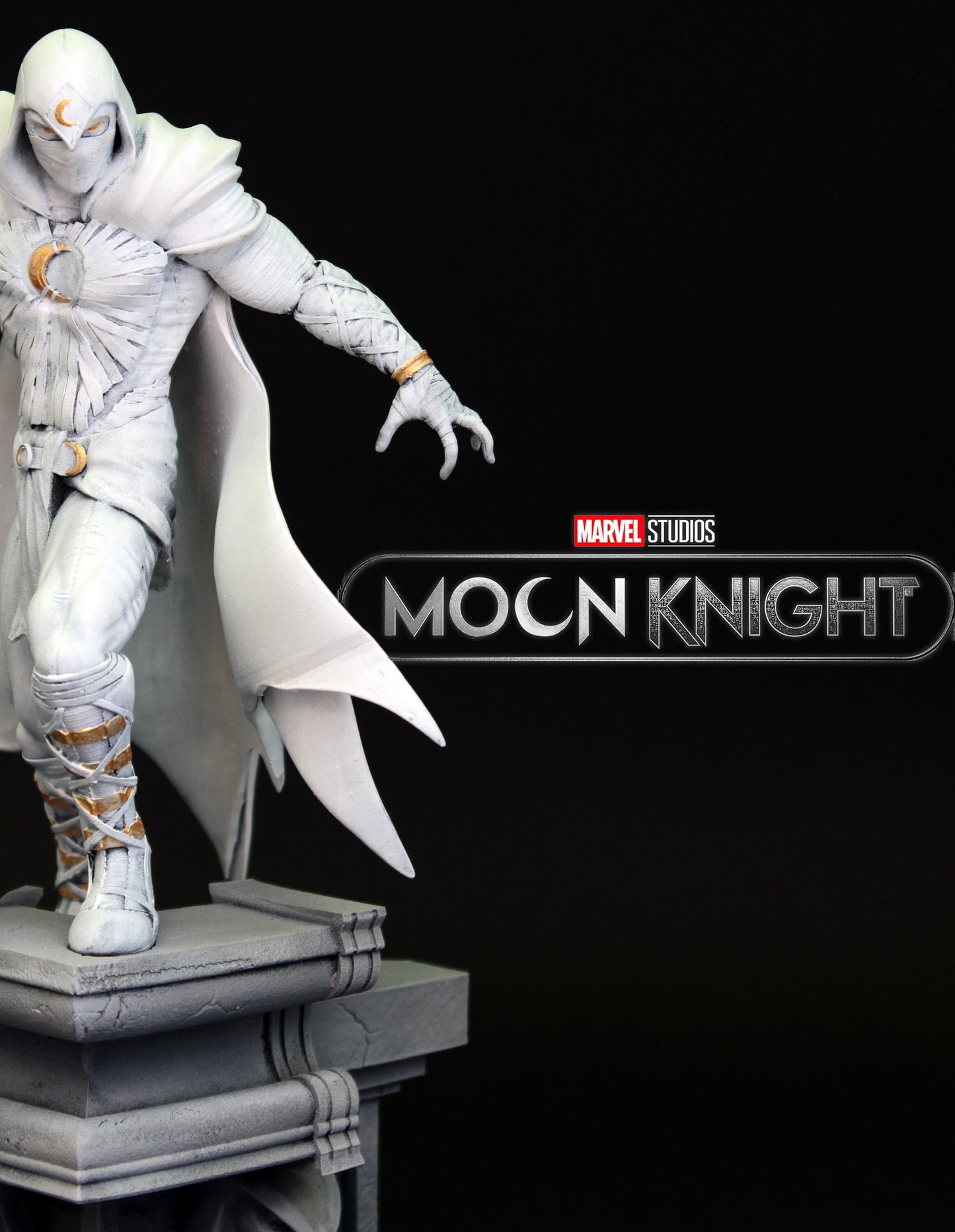 Moon Knight Figure, Moon Knight Statue wonderful character up to 36cm, collectible action figure, real effect, Marc Spector Figure