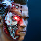 Statua del Terminator, Busto T-800, Action figure di Arnold Schwarzenegger, massimo realismo con LED integrati, Endoskeleton 12k di 32 cm